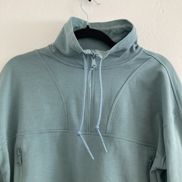 Old Navy Active Dynamic Fleece Half-Zip Jacket Green Mockneck Pullover Travel M - Picture 3 of 10
